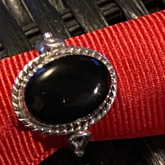SOLD - Silver black onyx ring - Picture 1 of 2